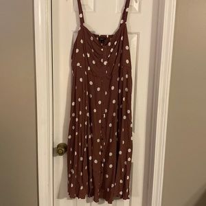Torrid Size 1 Brown/Dark Burgundy Polka Dot Dress